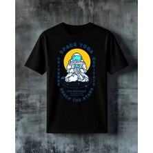 Comvicho Space Yoga Uzayli Baskılı Oversize Tişört