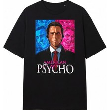 Comvicho American Psycho 2 Baskılı Siyah Tişört