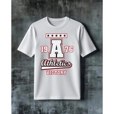 Comvicho Athletics Victory Baskılı Oversize Tişört