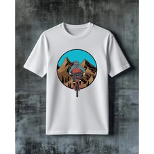 Comvicho Dag Bisiklet Motocross Baskılı Oversize Tişört
