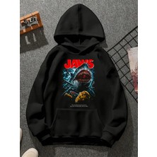 Comvicho Jaws Baskılı Unisex Sweatshirt