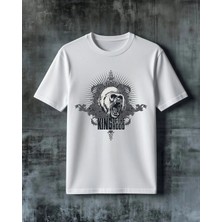 Comvicho King Of Hood Agir Metal Baskılı Oversize Tişört