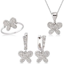 DMR Elegance Gümüş Kelebek Bayan Set