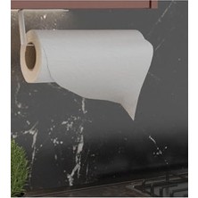 Esranın Dünyası Metal Beyaz Yapışkanlı Kağıt Havluluk Yapışkanlı Havlu Askılığı, Banyo Askısı Yapışkanlı Havluluk ve Peçetelik 3m Yapışkanlı Tasarım MT72B
