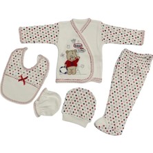 DMR Elegance O Bebe 5li Hastane Çıkışı Yeni Doğan Zıbın Set Çantalı Ayı Kırmızı