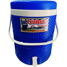 Esranın Dünyası Toros Termos Buzluk, 20 Litre, Musluğu Var, Yuvarlak, Mavi, Piknik, Araç Bagajı, Bahçe Kullanımı Için
