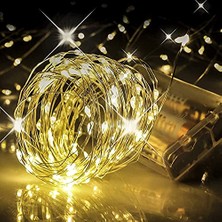 Esranın Dünyası Peri LED Metre Gün Işığı Sarı Renkli Pilli Dekoratif Aydınlatma Süsleme Parti Sarı LED Işık Yılbaşı LED Işık Süsleme Dekorasyon Işığı Şerit Aydınlatma LED (Günışığı, 5)