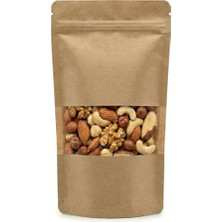 Esranın Dünyası Pencereli Kraft Doypack Kilitli Poşet (11X18,5 Cm) - 50 Adet - Dik Duran Kilitli Torba, Küçük Boy (Yaklaşık 100 gr Malzeme Için)