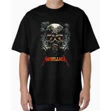 Comvicho Unisex Metallica6 Tasarım Baskılı Oversize T-Shirt