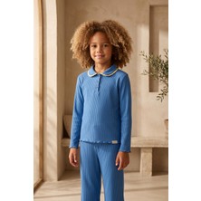 Bony Socks Kız Çocuk Blue Harmony Fitilli Pijama Takımı Mavi