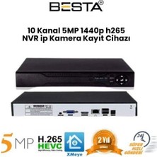 Egecen 5 Mp 1440P 10 Kanal H265 Nvr Ip Kamera Kayıt Cihazı KD-510