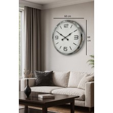 Egecen 60 cm Krom Metal Dizayn Duvar Saati