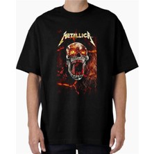 Comvicho Unisex METALLICA14 Tasarım Baskılı Oversize T-Shirt