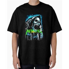 Comvicho Unisex METALLICA30 Tasarım Baskılı Oversize T-Shirt