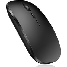 1001 Bluetooth & Wireless Şarjlı Sessiz Tuşlu Kablosuz Mouse Ergonomik Siyah Şarj Edilebilir Mouse