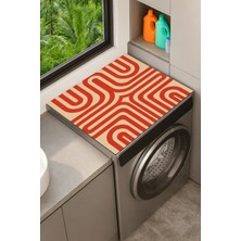 Valerine Life Çamaşır Kurutma Makinesi Üstü Düzenleyici Matı Sıvı Geçirmez Örtü Retro Labirent