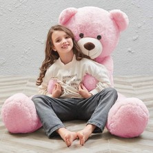 Ozka Concept Peluş 120 cm Papyonlu Sevimli Ayı - Sevgiliye Özel Hediye Pembe