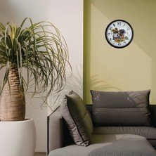 Egecen Lavanta Bahçesi Dekoratif Siyah 36 cm Duvar Saati