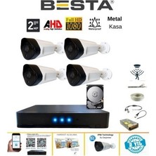 Egecen 2 Mp 1080P 4 Metal Kasa Kameralı Dış Mekan Ahd Güvenlik Sistemi 250 GB HDD Dahil