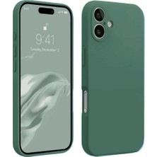 Egecen Mey Ithalat®  iPhone 16 Plus Kılıf First Silikon - Koyu Yeşil