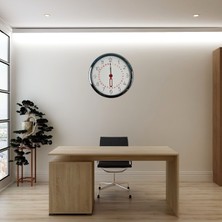Egecen Krom Takvimli 40 x 40 cm Metal Duvar Saati