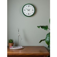 Egecen 36 cm Yeşil Modern Dekoratif Duvar Saati