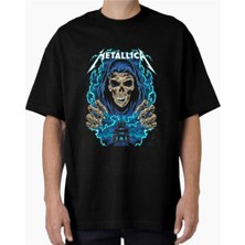 Comvicho Unisex METALLICA10 Tasarım Baskılı Oversize T-Shirt