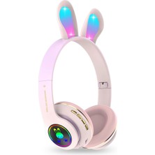 1001 Tavşan Kulaklı Bluetooth Kulaklık, Renkli LED Işıklı, 5.0 Versiyon, Ayarlanabilir Büyüklük,