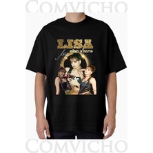 Comvicho Unisex Lısa Tasarım Baskılı Oversize Tişört