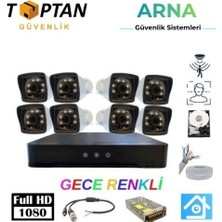 Egecen 5mp Lens 2mp 1080P Warm LED 8 Kameralı 250GB Harddisk Dahil Güvenlik Kamerası Seti