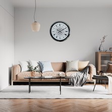 Egecen Krom Motifli Dekoratif 52 cm Metal Duvar Saati