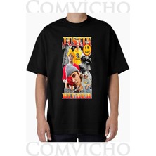 Comvicho Unisex Justin V5 Tasarım Baskılı Oversize Tişört