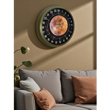 Egecen 40 cm Eskitme Metal 24 Saat Göstergeli Özel Tasarım Duvar Saati