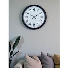 Egecen Siyah Klasik & Şık 40 cm Metal Duvar Saati