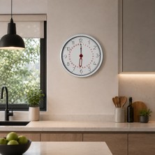 Egecen Beyaz Takvimli 40 x 40 cm Metal Duvar Saati