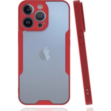 Egecen Mey Ithalat®  iPhone 14 Pro Kılıf Platin Silikon - Kırmızı