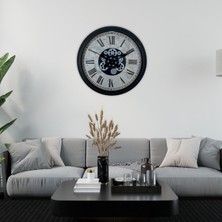 Egecen Black Atlas Series 60 cm Çarklı Duvar Saati
