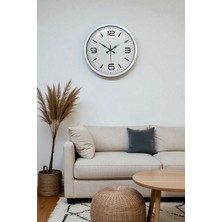 Egecen 40 cm Beyaz Metal Modern Duvar Saati