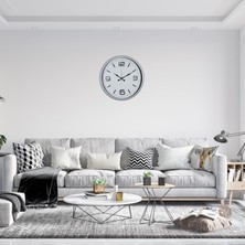 Egecen Beyaz Modern Prestij 52 cm Metal Duvar Saati