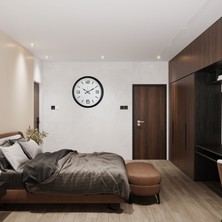 Egecen Siyah Modern & Şık 52 cm Metal Duvar Saati