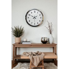 Egecen Modern Klasik 40 cm Krom Metal Duvar Saati