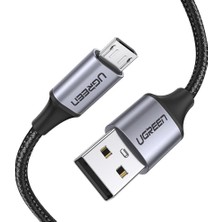 1001 Örgülü Micro-Usb & Usb-A Data ve Şarj Kablosu 60146 - 1 Metre Siyah