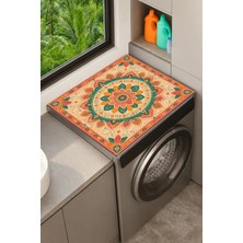 Valerine Life Çamaşır Kurutma Makinesi Üstü Düzenleyici Mat Sıvı Geçirmez Örtü Çiçekli Bohem Mandala
