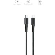 Başkenttekno AP210 Type-C To Type-C 60W Hızlı Şarj Kablosu – Dayanıklı Örgü Kablo