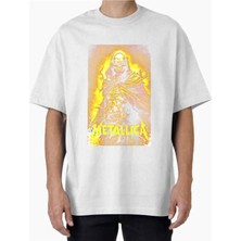 Comvicho Unisex METALLICA40 Tasarım Baskılı Oversize T-Shirt
