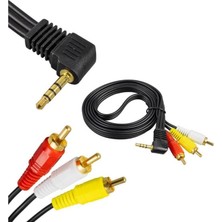 1001 3.5mm Stereo Erkek Jack - 3 Rca Av Kablo 1.2 Metre | Uydu Alıcısı, Tv, Ses Sistemi Uyumlu