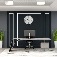 Egecen Krom 52 cm Metal Modern Tasarım Duvar Saati