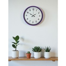Egecen 36 cm Mor Dekoratif Duvar Saati