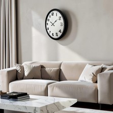 Egecen Siyah 52 cm Metal Standart Model Duvar Saati