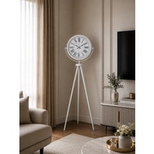 Egecen Roma Rakamlı Beyaz Tripod Ayaklı Saat